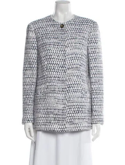 Pre-owned Lafayette 148 Tweed Pattern Evening Jacket