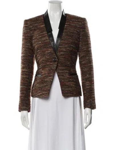 Pre-owned Lafayette 148 Tweed Pattern Evening Jacket In Brown