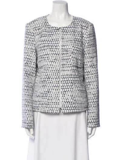 Pre-owned Lafayette 148 Tweed Pattern Evening Jacket In Multi