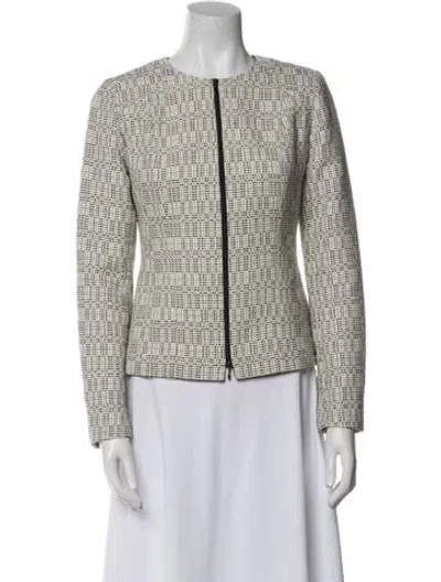 Pre-owned Lafayette 148 Tweed Pattern Evening Jacket In Neutral