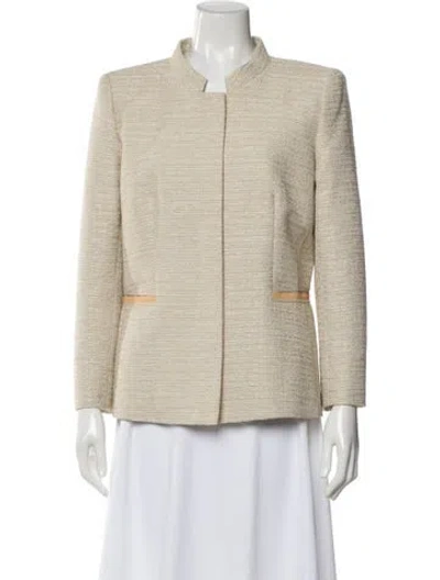 Pre-owned Lafayette 148 Tweed Pattern Evening Jacket In Neutral