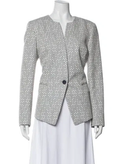 Pre-owned Lafayette 148 Tweed Pattern Evening Jacket In Neutral