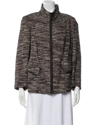 Pre-owned Lafayette 148 Tweed Pattern Jacket In Neutral