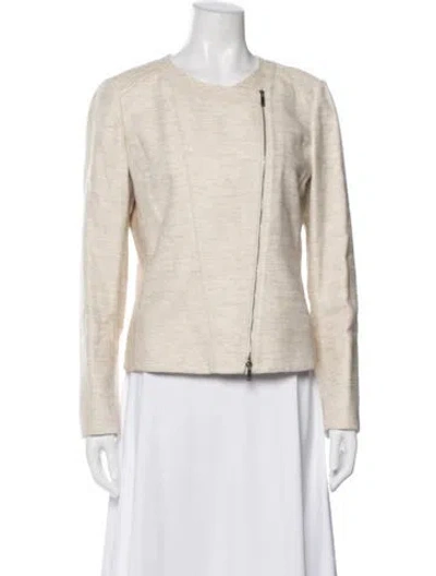 Pre-owned Lafayette 148 Tweed Pattern Jacket In Neutral