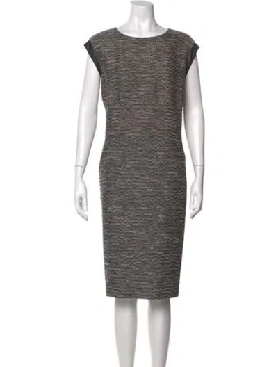 Pre-owned Lafayette 148 Tweed Pattern Knee-length Dress In Neutral