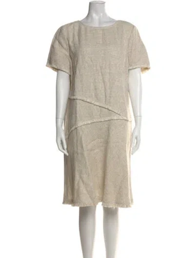 Pre-owned Lafayette 148 Tweed Pattern Knee-length Dress W/ Tags In Neutral
