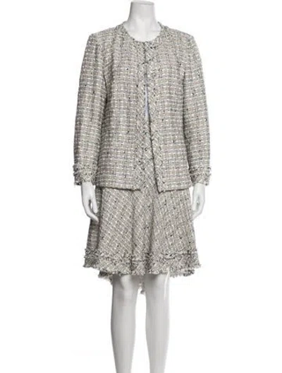 Pre-owned Lafayette 148 Tweed Pattern Skirt Suit In Black/neutrals