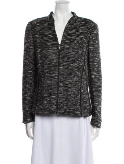 Pre-owned Lafayette 148 Tweed Tweed Pattern Evening Jacket In Black