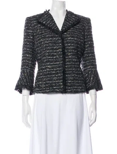 Pre-owned Lafayette 148 Tweed Tweed Pattern Evening Jacket In Gray