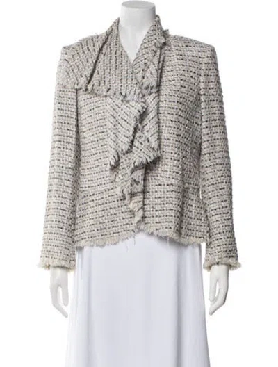 Pre-owned Lafayette 148 Tweed Tweed Pattern Jacket In Neutral