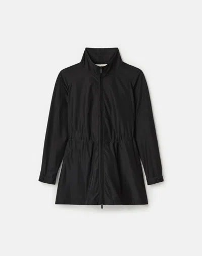 Lafayette 148 Twill Drawstring Oversized Anorak In Black