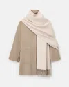 Lafayette 148 Two-tone Cashmere Reversible Coat & Detachable Scarf In Brown