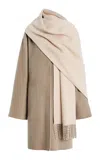 Lafayette 148 Two-tone Cashmere Reversible Coat & Detachable Scarf In Brown