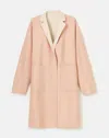 Lafayette 148 Two Tone Wool-silk Double Face Reversible Coat In Shell,oatmeal Melange