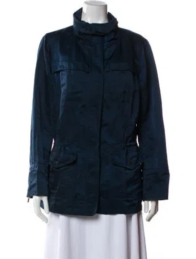 Pre-owned Lafayette 148 Utility Jacket In Blue