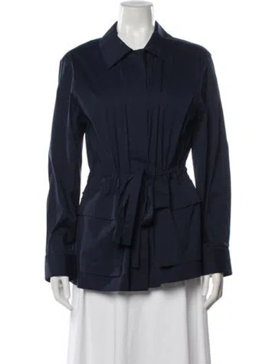 Pre-owned Lafayette 148 Utility Jacket In Blue