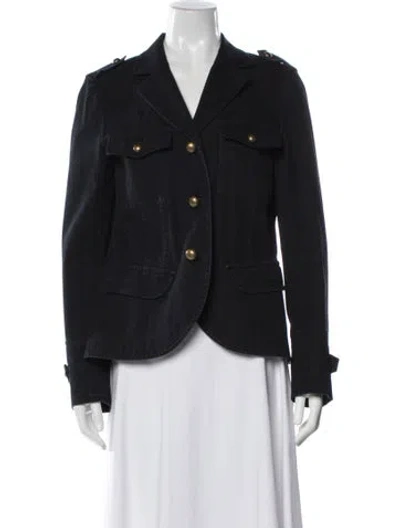Pre-owned Lafayette 148 Utility Jacket In Blue