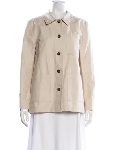 Pre-owned Lafayette 148 Utility Jacket In Neutral