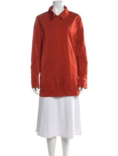 Pre-owned Lafayette 148 Utility Jacket In Orange