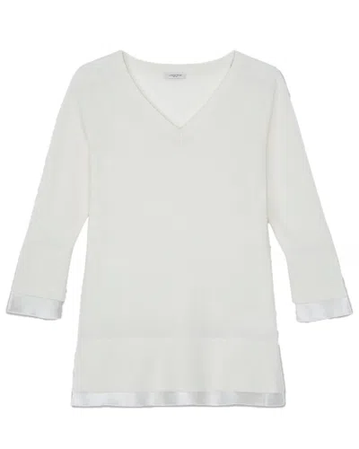 LAFAYETTE 148 V-NECK SILK-BLEND SWEATER
