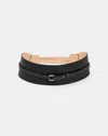 Lafayette 148 Vachetta Leather Obi Belt In Black