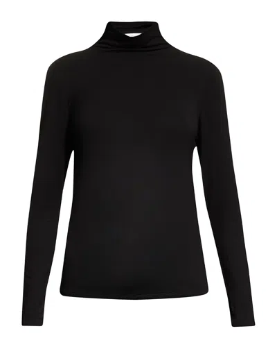 Lafayette 148 Veda Jersey Turtleneck Top In Black