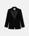 Lafayette 148 Velvet Crystal Embellished Tuxedo Jacket In Black