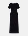 Lafayette 148 Velvet Pleated Waist Gown In Black