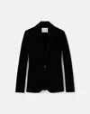 Lafayette 148 Velvet Single Button Fitted Blazer In Black