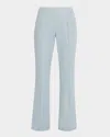 Lafayette 148 Vesey Seamed Flare-leg Crop Pants In Green