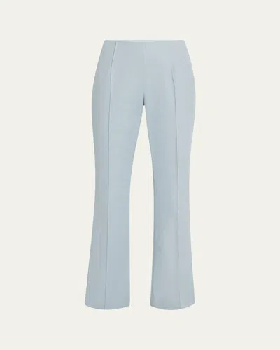 Lafayette 148 Vesey Seamed Flare-leg Crop Pants In Blue