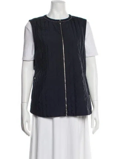 Pre-owned Lafayette 148 Vest In Blue