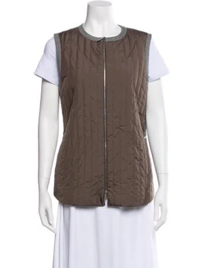Pre-owned Lafayette 148 Vest In Brown