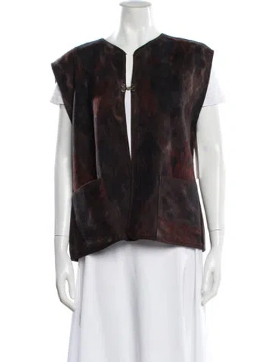 Pre-owned Lafayette 148 Vest In Brown