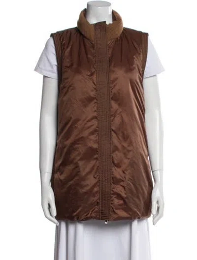 Pre-owned Lafayette 148 Vest In Brown