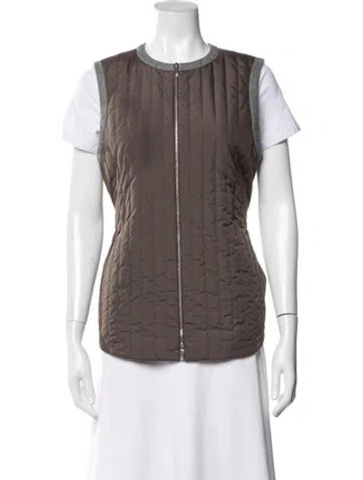 Pre-owned Lafayette 148 Vest In Brown