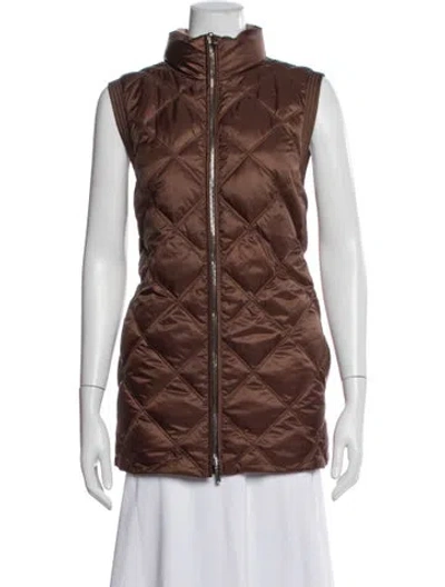 Pre-owned Lafayette 148 Vest In Brown