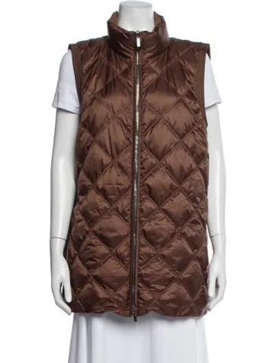 Pre-owned Lafayette 148 Vest In Brown