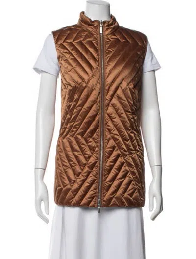 Pre-owned Lafayette 148 Vest In Brown