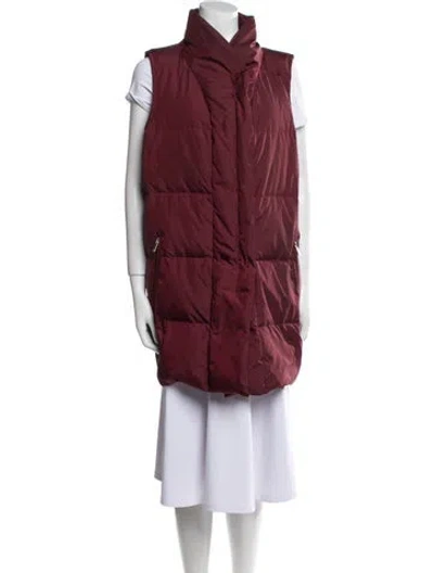 Pre-owned Lafayette 148 Vest In Burgundy