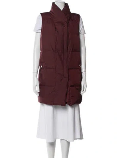 Pre-owned Lafayette 148 Vest In Burgundy