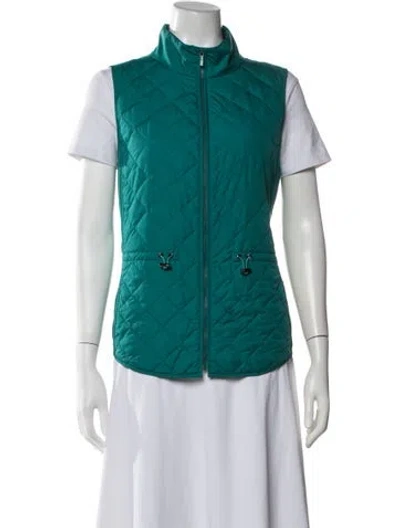 Pre-owned Lafayette 148 Vest In Green