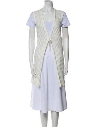 Pre-owned Lafayette 148 Vest In White