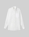 Lafayette 148 Vintage Linen Boyfriend Oversized Shirt In White