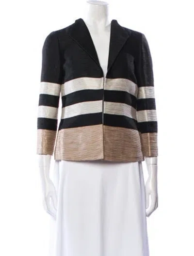 Pre-owned Lafayette 148 Vintage Striped Blazer In Multi