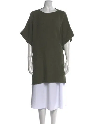 Pre-owned Lafayette 148 Virgin Wool Bateau Neckline Sweater W/ Tags In Green