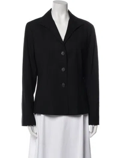 Pre-owned Lafayette 148 Virgin Wool Blazer In Black