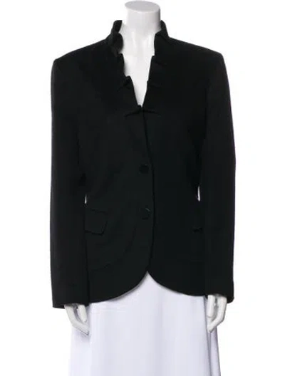 Pre-owned Lafayette 148 Virgin Wool Blazer In Black