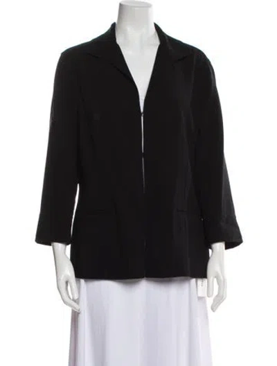 Pre-owned Lafayette 148 Virgin Wool Blazer In Black