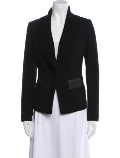 Pre-owned Lafayette 148 Virgin Wool Blazer In Black